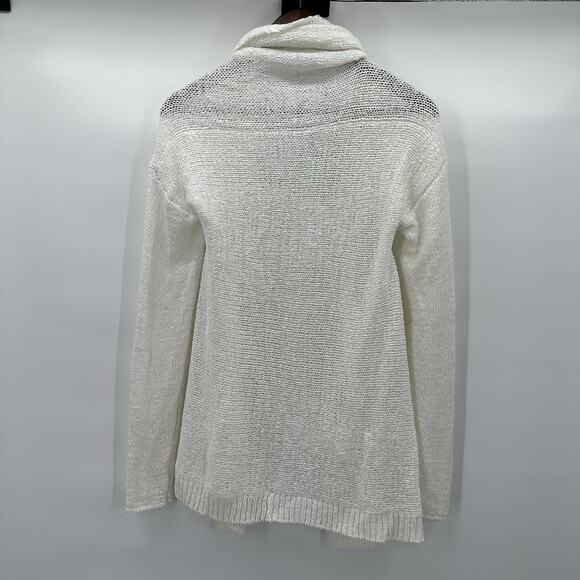 Katherine Barclay Cardigan Sweater Womens Mesh Breathable Beachy Asymmetrical - Picture 4 of 10
